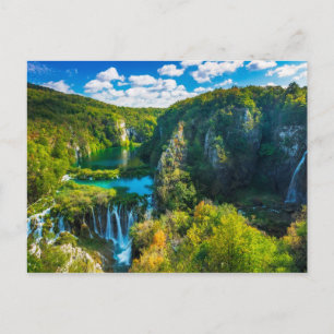 Elegante waterval landschap, Kroatië Briefkaart