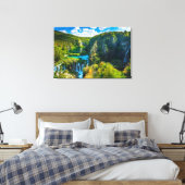 Elegante waterval landschap, Kroatië Canvas Afdruk (Insitu (Slaapkamer))
