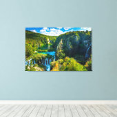 Elegante waterval landschap, Kroatië Canvas Afdruk (Insitu (Houten vloer))