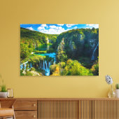 Elegante waterval landschap, Kroatië Canvas Afdruk (Insitu (Woonkamer))