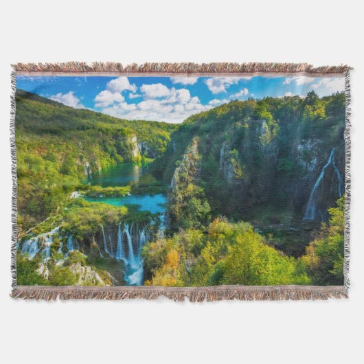 Elegante waterval landschap, Kroatië Deken (Voorkant)