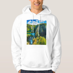 Elegante waterval landschap, Kroatië Hoodie