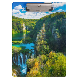 Elegante waterval landschap, Kroatië Klembord