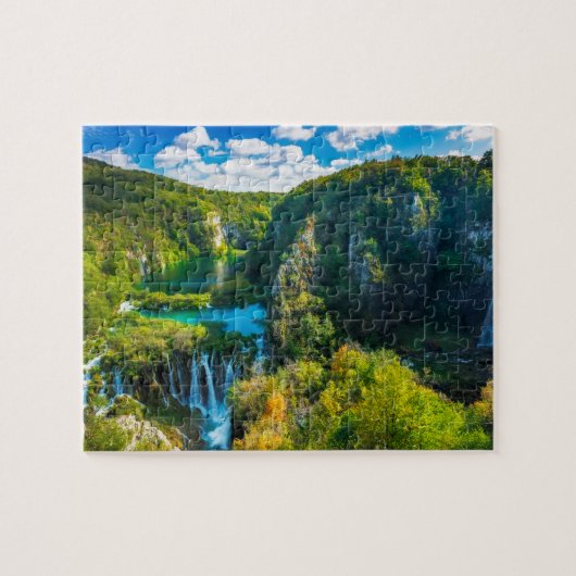Elegante waterval landschap, Kroatië Legpuzzel (Horizontaal)