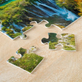 Elegante waterval landschap, Kroatië Legpuzzel (Zijkant)