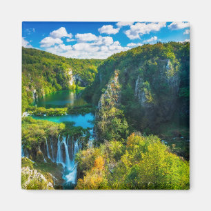 Elegante waterval landschap, Kroatië Magneet
