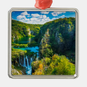 Elegante waterval landschap, Kroatië Metalen Ornament