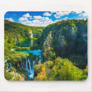 Elegante waterval landschap, Kroatië Muismat