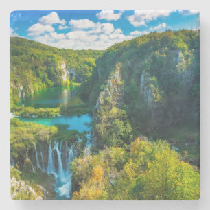 Elegante waterval landschap, Kroatië Stenen Onderzetter