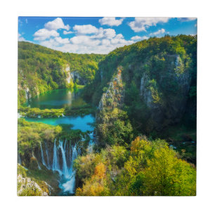 Elegante waterval landschap, Kroatië Tegeltje