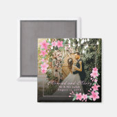 Elegante Waterverf 1 foto Kerstmis Flat Blush Magneet (Voorkant / Achterkant)