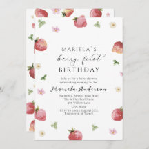 Elegante Waterverf aardbei Baby shower