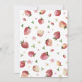 Elegante Waterverf aardbei Baby shower Kaart (Achterkant)