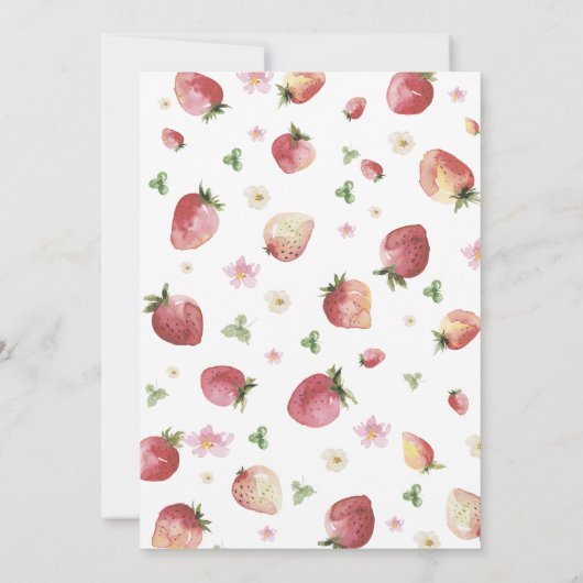 Elegante Waterverf aardbei Baby shower Kaart (Achterkant)