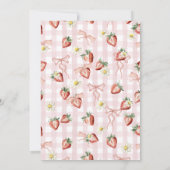 Elegante Waterverf Aardbei meisje 1e verjaardag Kaart (Achterkant)