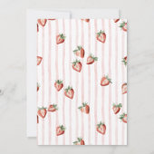Elegante Waterverf Aardbei meisje Baby shower Kaart (Achterkant)