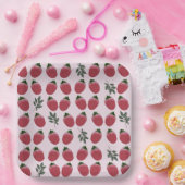 Elegante Waterverf Aardbei Verjaardag Papier Bord (Feest)