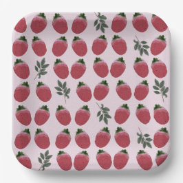 Elegante Waterverf Aardbei Verjaardag Papier Bord