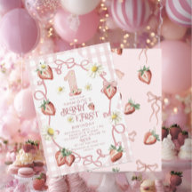 Elegante waterverf aardbeien biFlat Vakantie Kaart