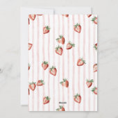 Elegante waterverf aardbeien biFlat Vakantie Kaart (Achterkant)