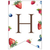 Elegante Waterverf Aardbeienbes Happy Birthday Vlaggetjes (Tweede vlag)