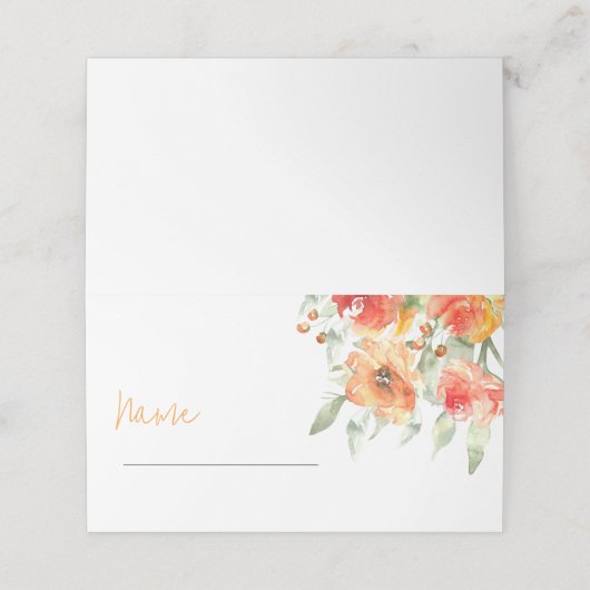 Elegante Waterverf Abrikozenbloem Plaatskaartje (Buitenkant ongevouwen)