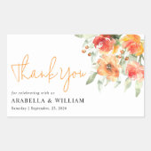 Elegante Waterverf Abrikozenbloem Rechthoekige Sticker (Voorkant)