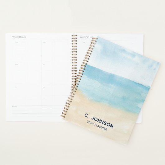 Elegante Waterverf Abstract gepersonaliseerd Planner (Display)