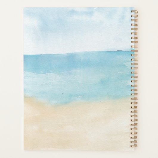 Elegante Waterverf Abstract gepersonaliseerd Planner (Achterkant)