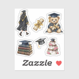 Elegante waterverf afstudeerstickers sticker