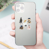 Elegante waterverf afstudeerstickers sticker (Telefoon)