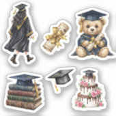 Elegante waterverf afstudeerstickers sticker (Voorkant)