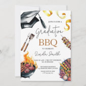 Elegante Waterverf Afstuderen BBQ Kaart (Voorkant)