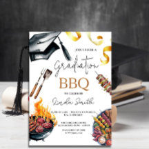 Elegante Waterverf Afstuderen BBQ