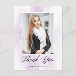 Elegante Waterverf Afstuderen foto Dank u Briefkaart