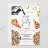 Elegante Waterverf Afstuderen Pizza Kaart (Voorkant)