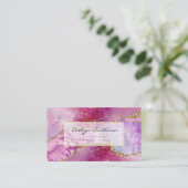 elegante waterverf agate visitekaartje (Staand voorkant)