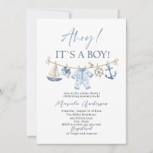 Elegante Waterverf Ahoy het is een Boy Baby shower