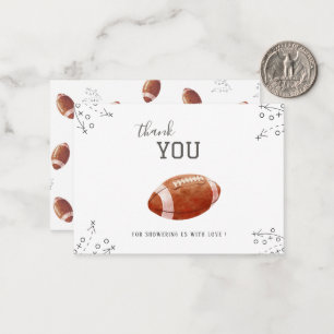 Elegante waterverf american football jongen Baby Notitiekaartje