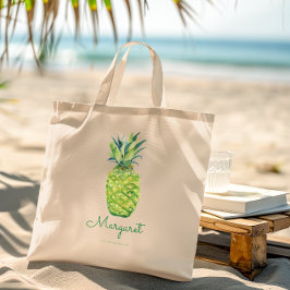 Elegante Waterverf Ananas Mooie Tropische Vrucht Tote Bag