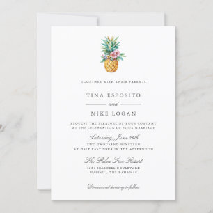 Elegante Waterverf ANANAS Tropic Fruit Foto Kaart