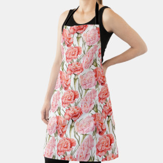 Elegante Waterverf anjers Schort