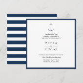 Elegante Waterverf Anker Wedding Kaart (Voorkant / Achterkant)