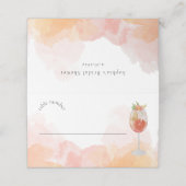 Elegante Waterverf Aperol Spritz Bruidsfeest Plaatskaartje (Buitenkant ongevouwen)