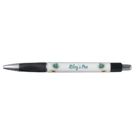 Elegante Waterverf Aqua Floral Naam Pen