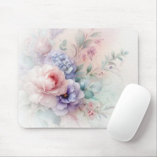 Elegante Waterverf Aquarel Bloemen Trendy Muismat