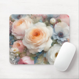 Elegante Waterverf Aquarel Kunst Bloemen Rozen Muismat