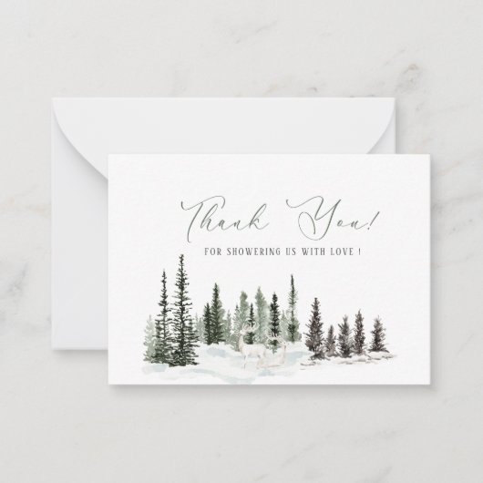 Elegante Waterverf baby het is koud buiten Baby sh Notitiekaartje (Voorkant)