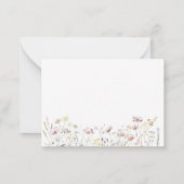 Elegante Waterverf Baby in bloei wilde bloemen Bab Notitiekaartje (Achterkant)