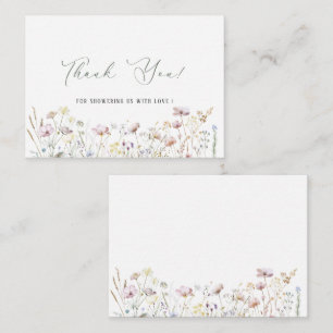 Elegante Waterverf Baby in bloei wilde bloemen Bab Notitiekaartje